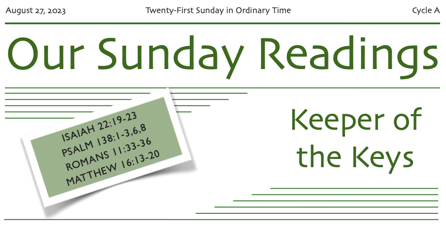 Study Guide for August 27, The 21st Sunday in Ordinary Time